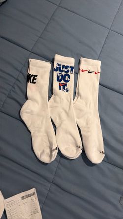 Nike Crew Socks 3-Pack White Mens Large 6-12