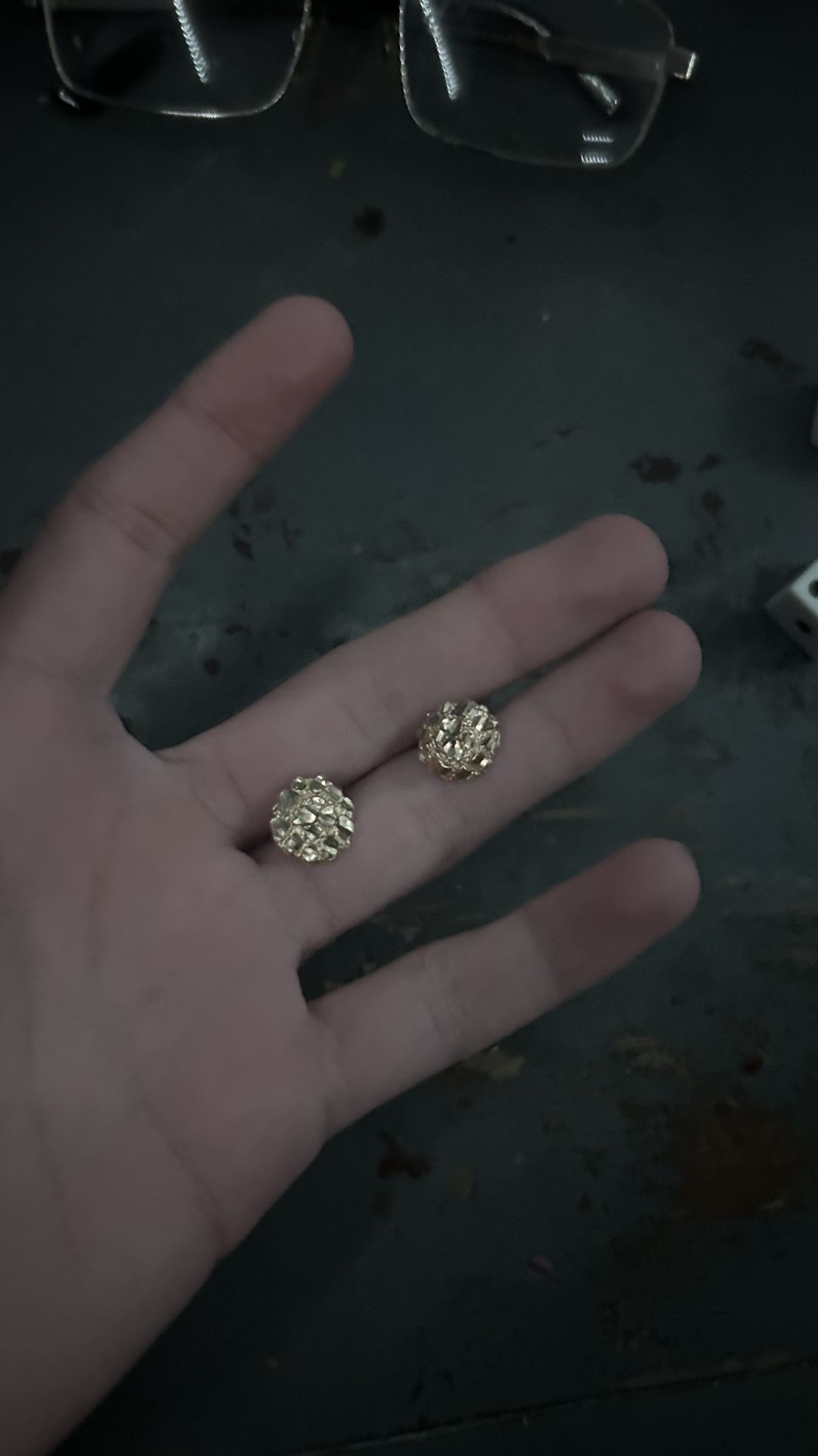 gold nugget earrings