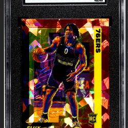 2020-21 Panini Flux Tyrese Maxey RC RED CRACKED ICE PRIZM SGC 10 GEM MINT POP 1