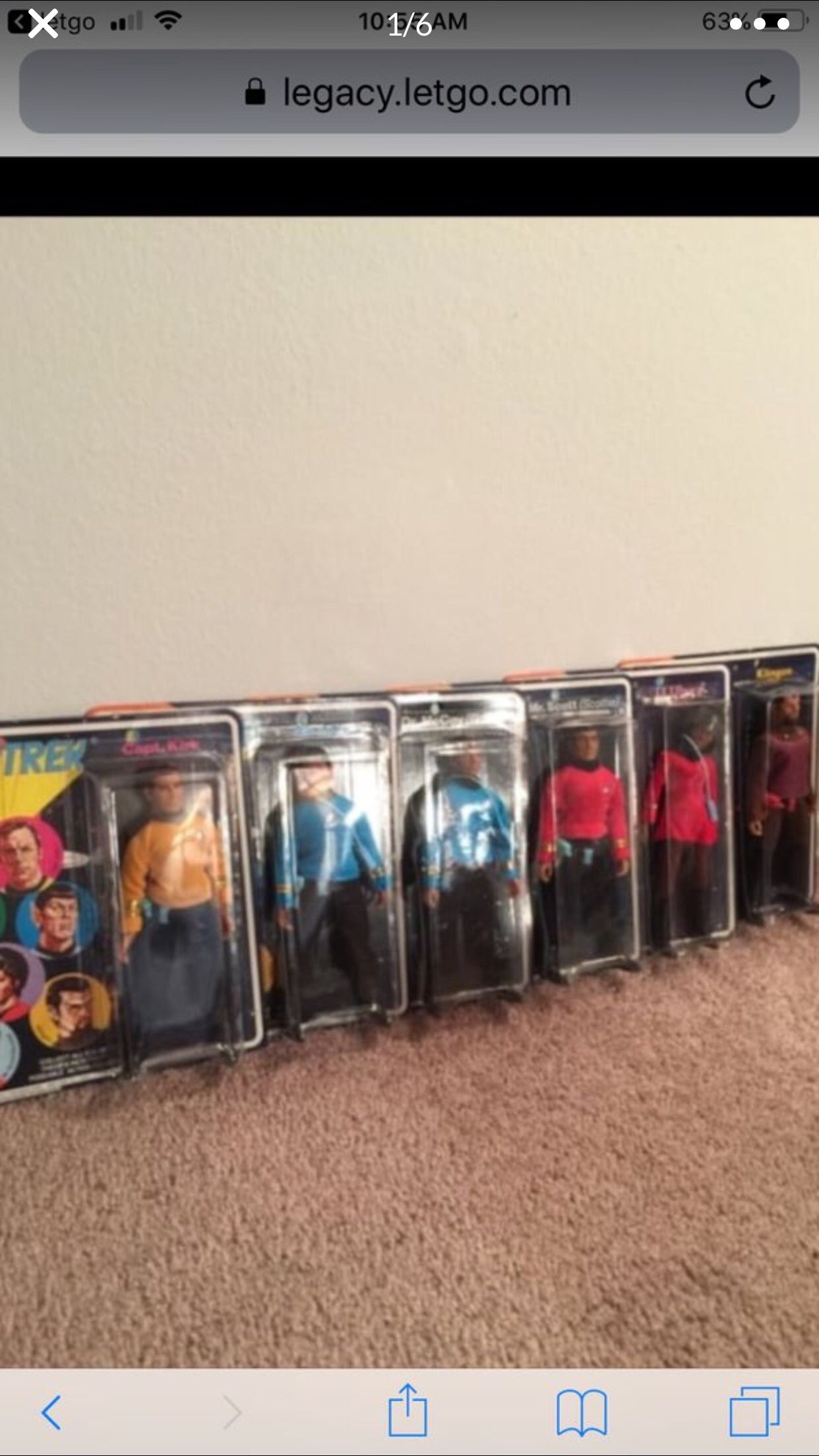 Sex original ( Mego)1974 Star Trek figures Complete set in unopened untouched original boxes