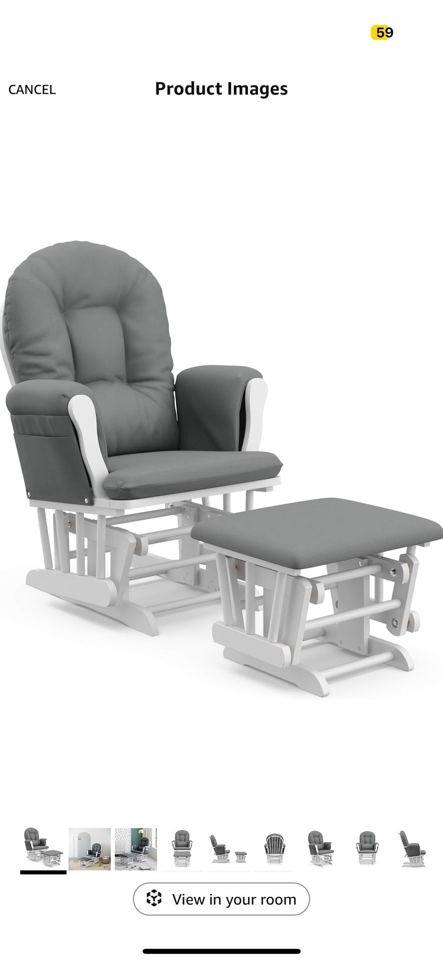 Storkcraft Premium Hoop Glider and Ottoman