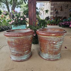 Rustic Clay Pots . (Planters) Plants, Pottery, Talavera $65 cada una.