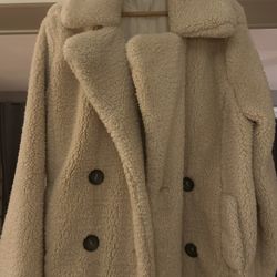 Free People Cream Teddy Jacket