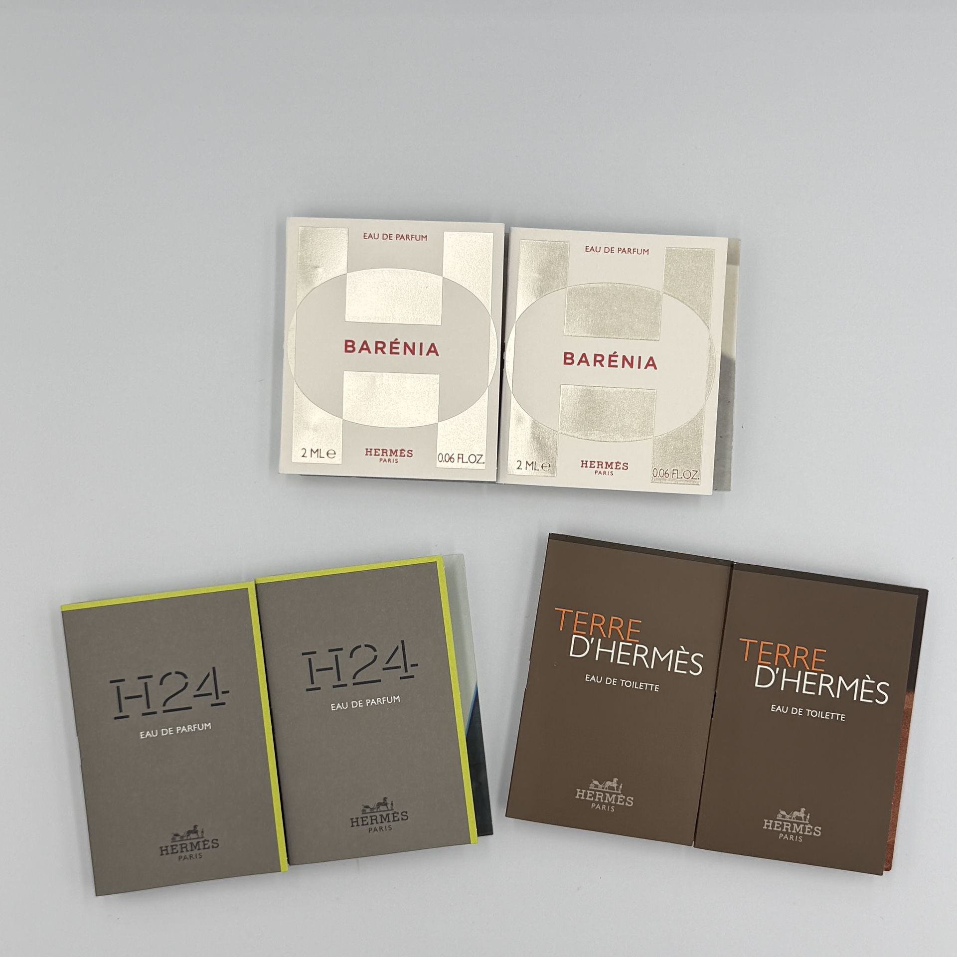 HERMES TERRE D’HERMES ➕ H24 ➕BARENIA EDP EDT 6PCS 2ML SAMPLE SPRAY NEW