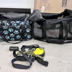 Carrying Mesh Kennel and Supply Dog/cat Bag W/food & Water Bowl Included