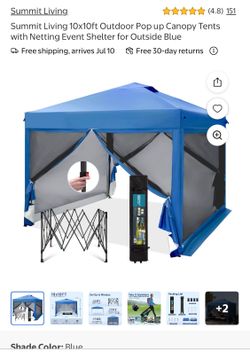 Summit Living 10x10ft Outdoor Pop up Canopy Tents
