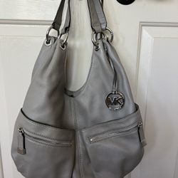 Michael Kors Gray Leather Purse 