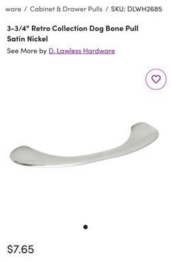 Cabinet Drawer Pulls Dog Bone Satin  Nickel Finish 3-3/4” 12 Pieces