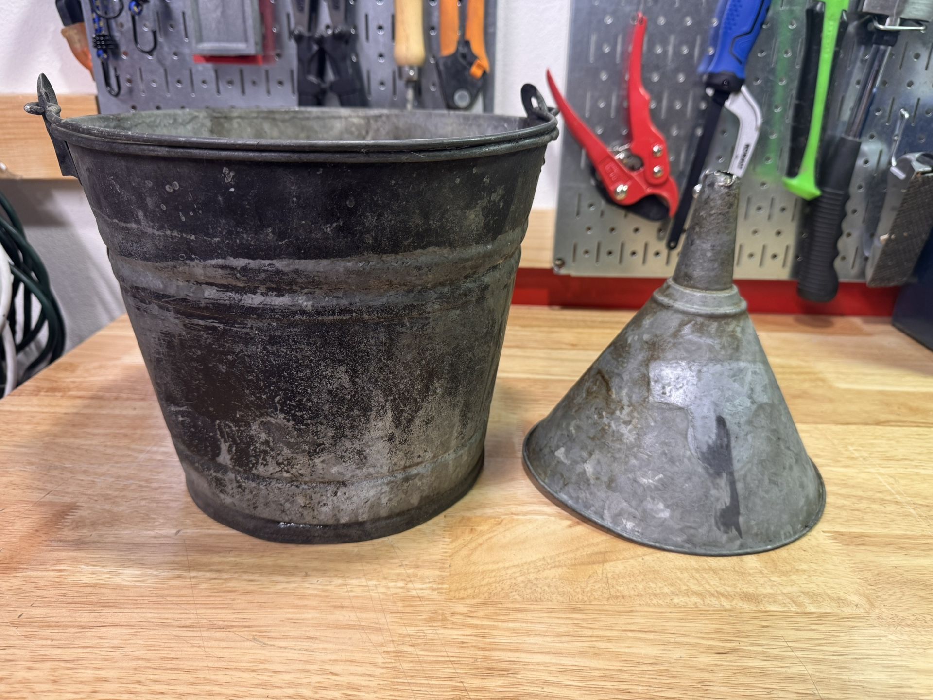 Vintage Bucket And Funnel Combo