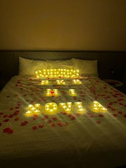 Letras con luces  de QUIERES SER MI NOVIA