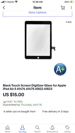 ipad air touchscreen digitizer black for A1475