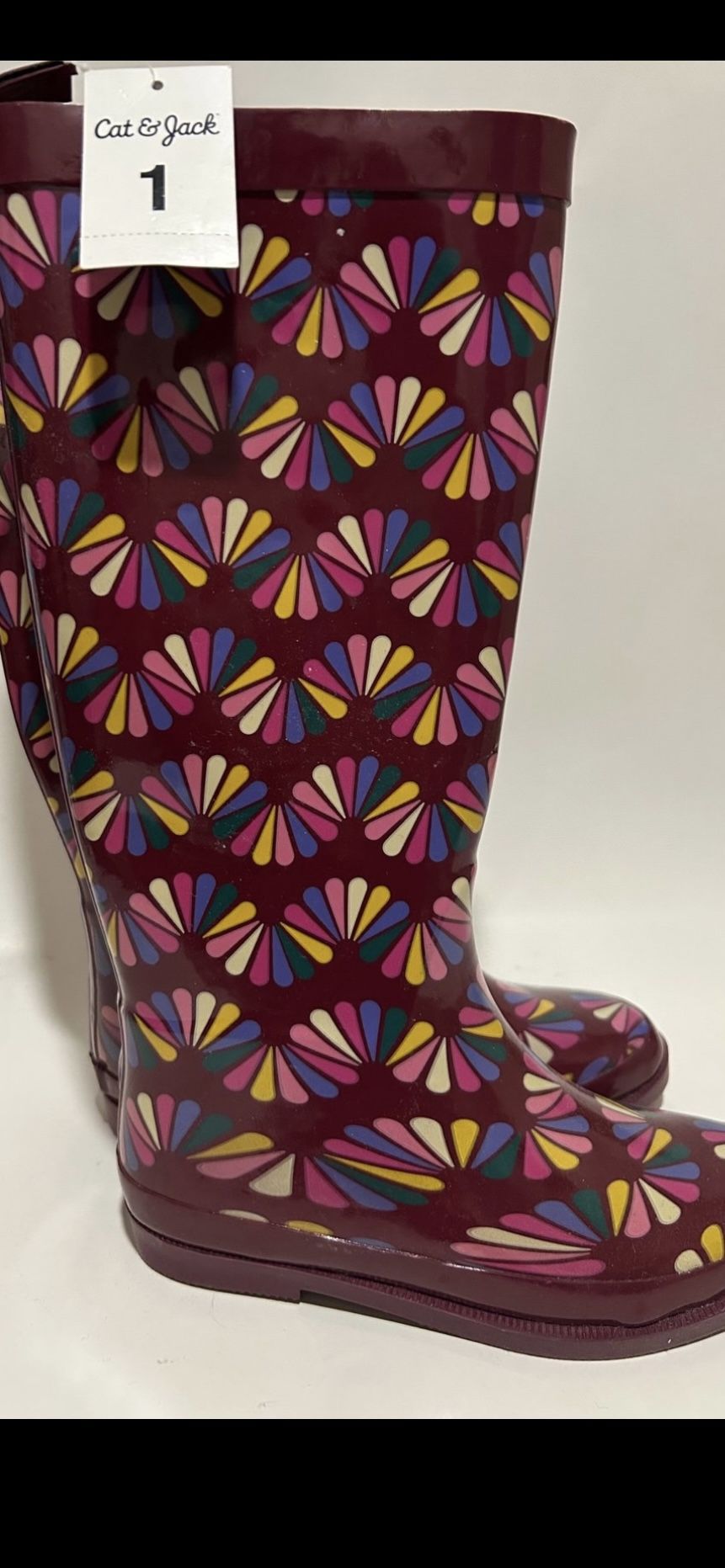 NEW Girls Rain Boots - size 1 - Tall And Cool!