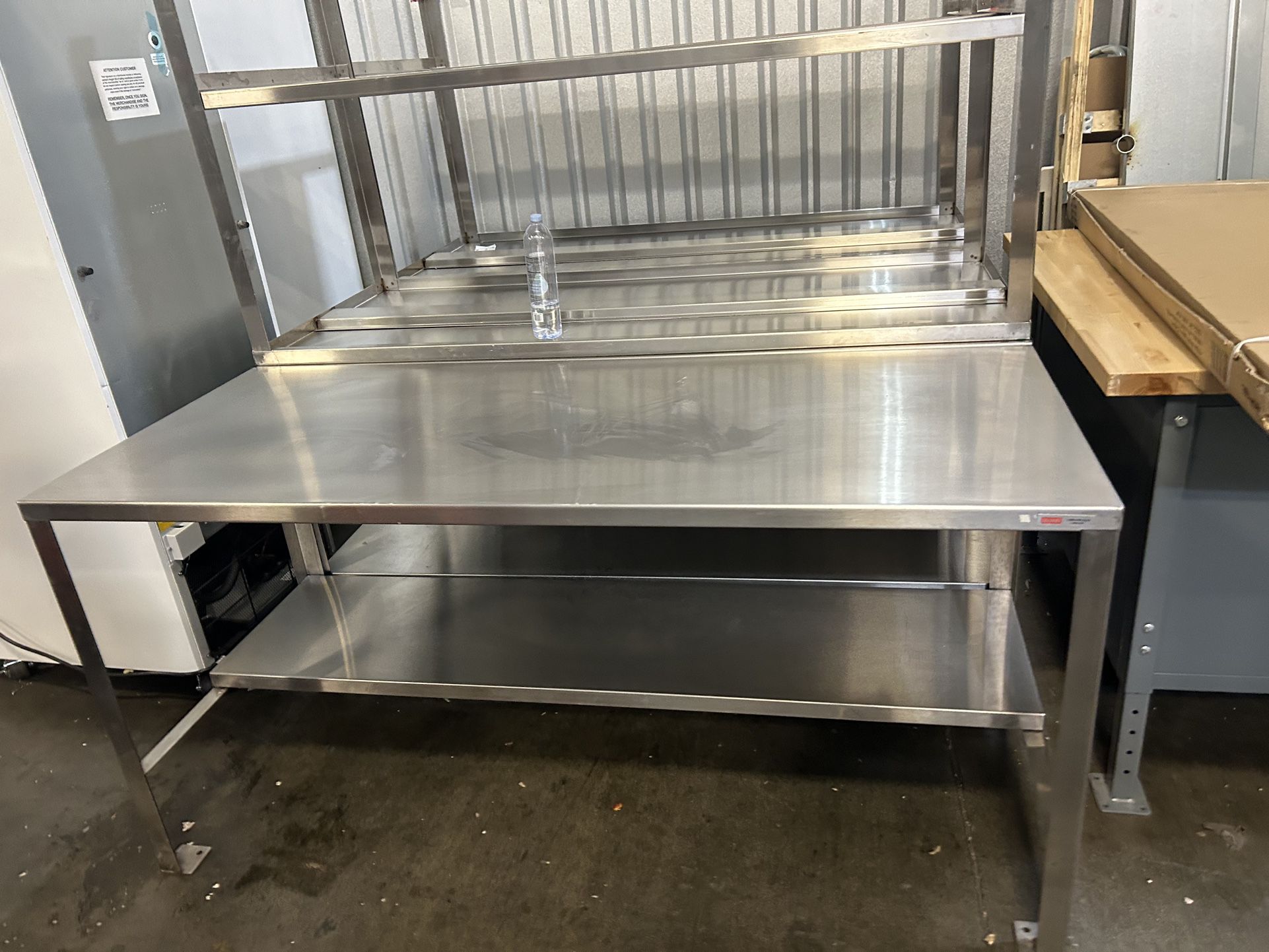 1500lbs Capacity Welded Stainless Steel Work Bench Prep Table Work Table For Factory Warehouse Lab Kitchen Workshop 