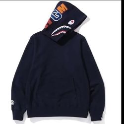 Navy Blue Used Bape Hoodie XL 