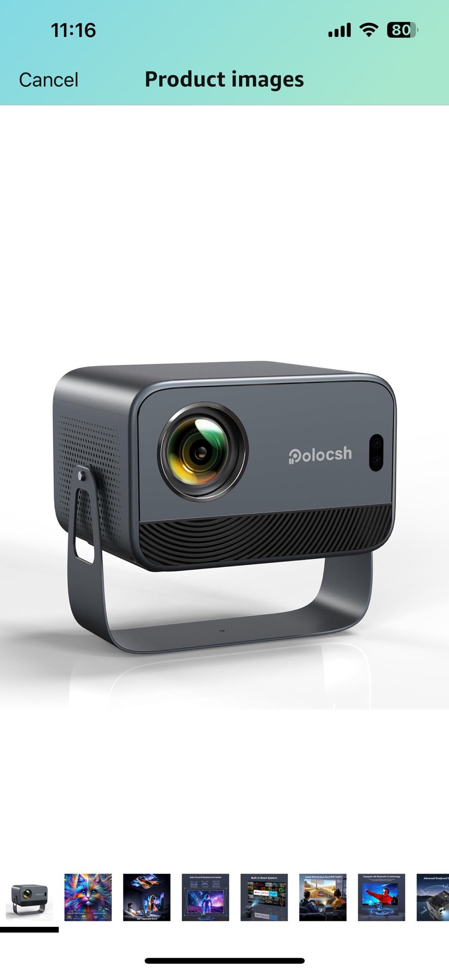 Polocsh 4K Projector with WiFi and Bluetooth, 600 ANSI & Auto Keystone Portable Projector, Native 10
