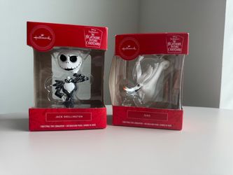 Hallmark Disney The Nightmare Before Christmas Jack Skellington & Zero Ornaments