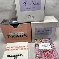 purfumes:gucci,prada,miss diorx2, burberry