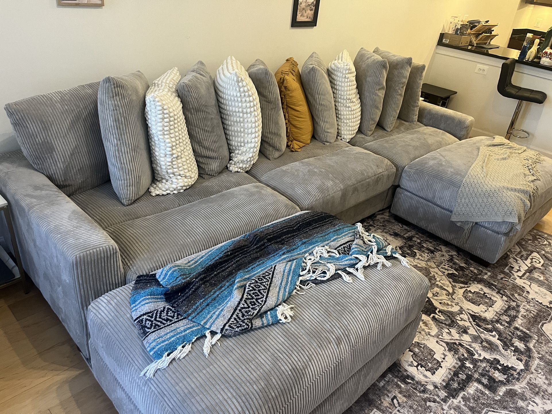 5-Piece Corduroy Sectional