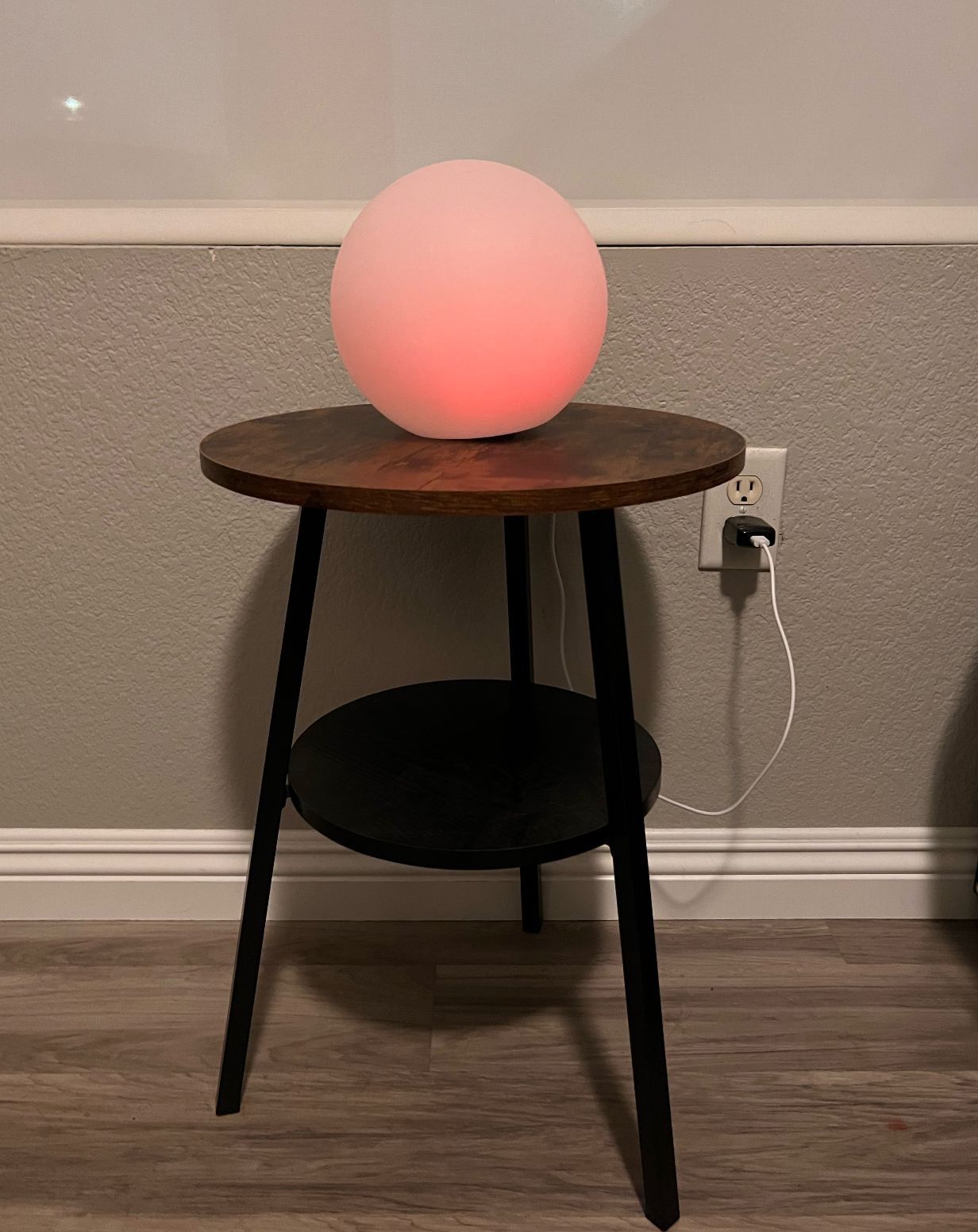 Round End Table 2 Tier Side