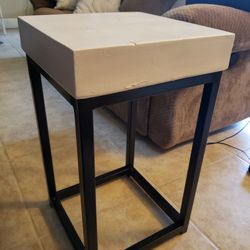 Beige And Black End Table