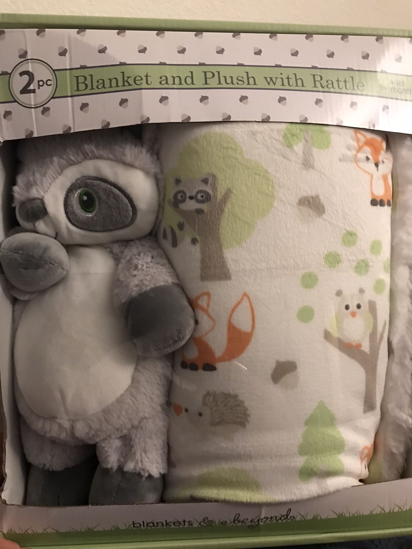 Brand new never used blanket and plush with rattle