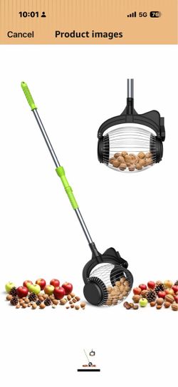 GASREKV Acorn Picker Upper Roller, Nut Gatherer for Walnuts Suitable for 1.2"-3.6" Acorns, Walnuts,Chestnuts, Fallen Apples;1.8-Gallon Capacity; No-Be