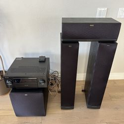 Home Theater Sound System: Pioneer Elite Receiver And Klipsch Speakers System