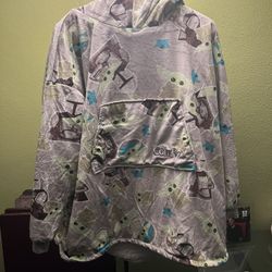 Comfy oversized baby yoda plush hoodie 