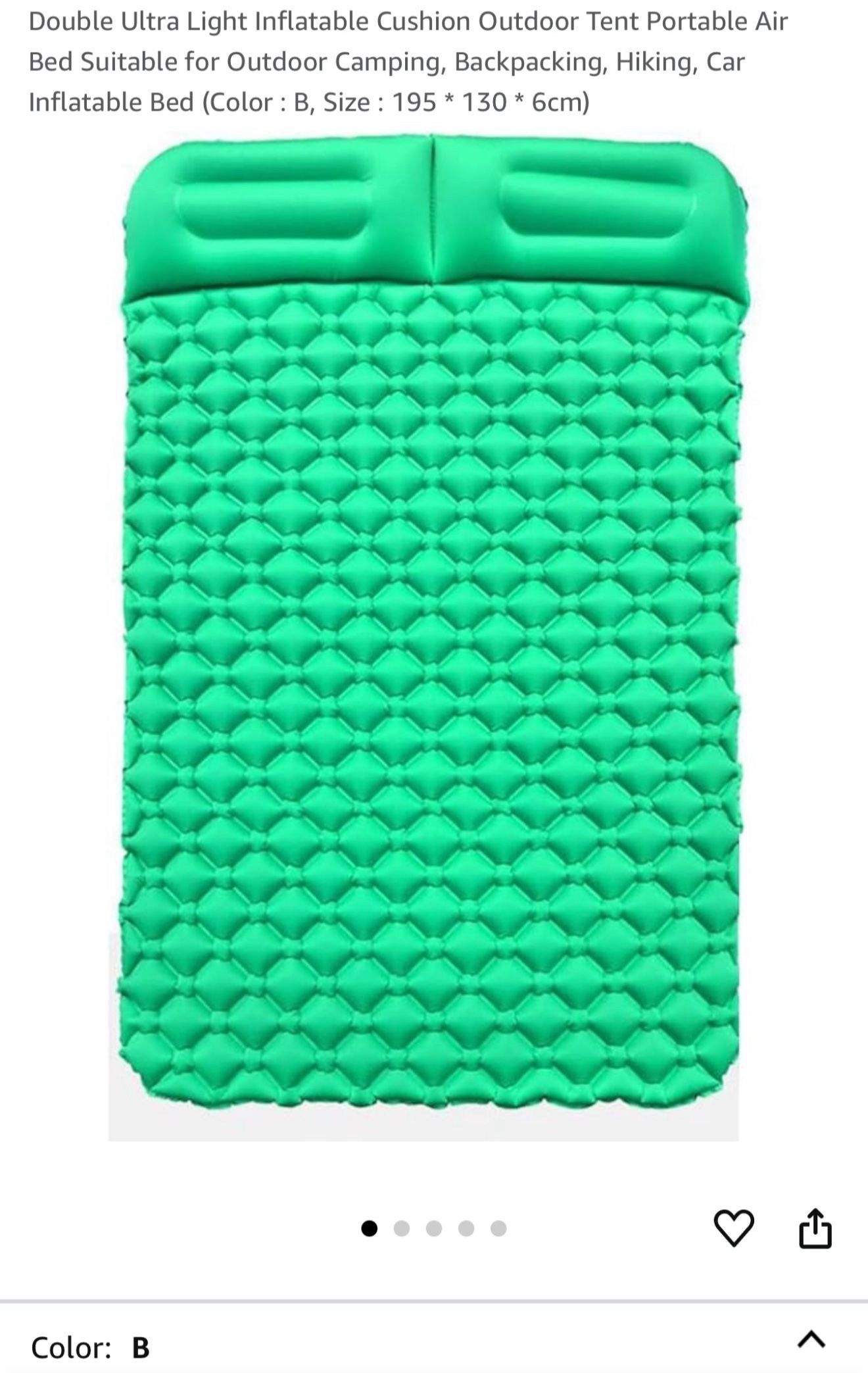Double Ultralight Inflatable Mat Outdoor Tent Portable Airbed Suitable for Outdoor Camping, Backpacking, Hiking, Car Inflatable Bed (Color: Green, Siz