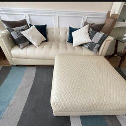 Chaviano Upholstered Tufted Living Room Set Pearl White Sofa and Loveseat WİTH İNTEREST FREE PAYMENT OPTİONS 