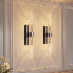 camuucci Battery Operated Wall Sconces Set of 2 Rechargeable Battery Powered Wall Light with 12000mAh Not Hardwired Dimmable Wall Lamp Fixtures for Be