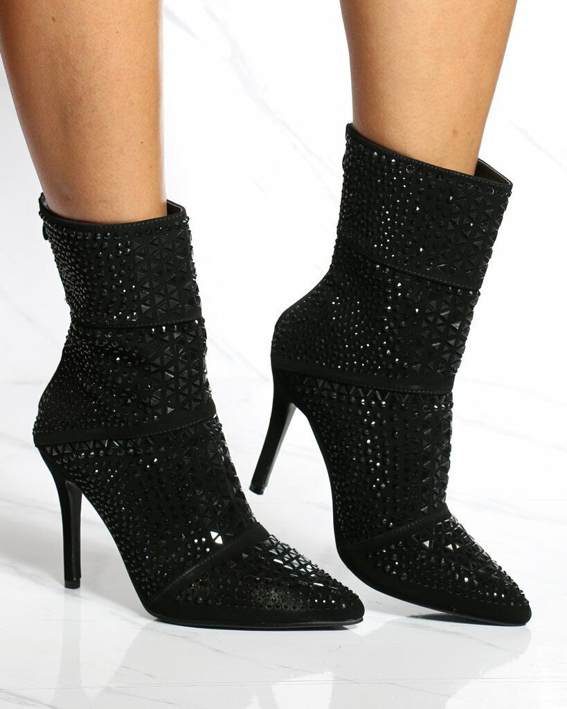 L.A Fashion Girl Sparkle Black Heels