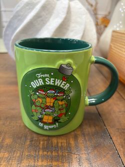 2016 Nickelodeon ceramic ninja turtles FROM OUR SEWER TO YOURS Christmas mug