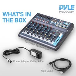 Pyle Professional Audio Mixer Sound Board Console Desk System- Interface 8 Channel Digital USB Bluetooth 