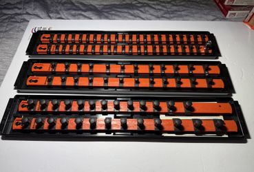 Ernst Tekton Orange Socket Tray Holders Complete Set 1/4 3/8 1/2 trays