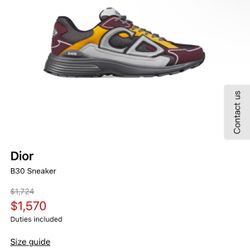 Christian Dior B30 Sneaker Shoe Size 43