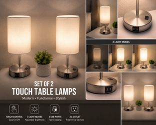 Set of 2 Touch Table Lamps