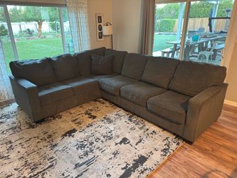 Living Spaces Large Gray Sectional Sofa