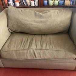 Loden Foldout Loveseat And Matching Storage Ottoman
