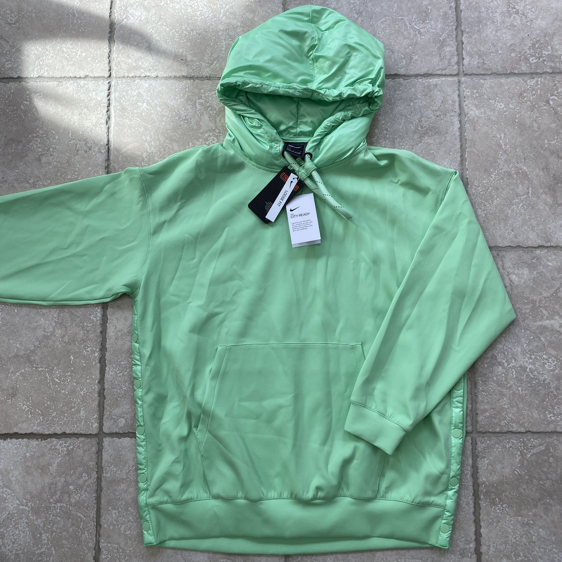 NEW Women’s Nike City Ready Thermal Loose Fit Pullover Hoodie Neon Green Size Small And Large
