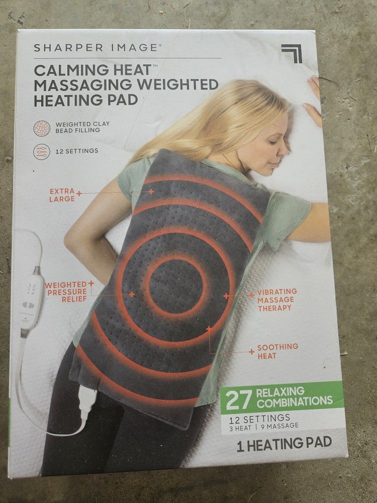 Calming Heat Massaging Weighted Heating Pad by Sharper