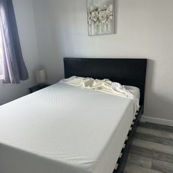 Queen Bed Frame  with Zinus 12 Inch Mattress 