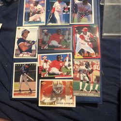 Deion Sanders Baseball And Football Cards Incl. A 1997 Score Showcase Series All In Mint Condition!