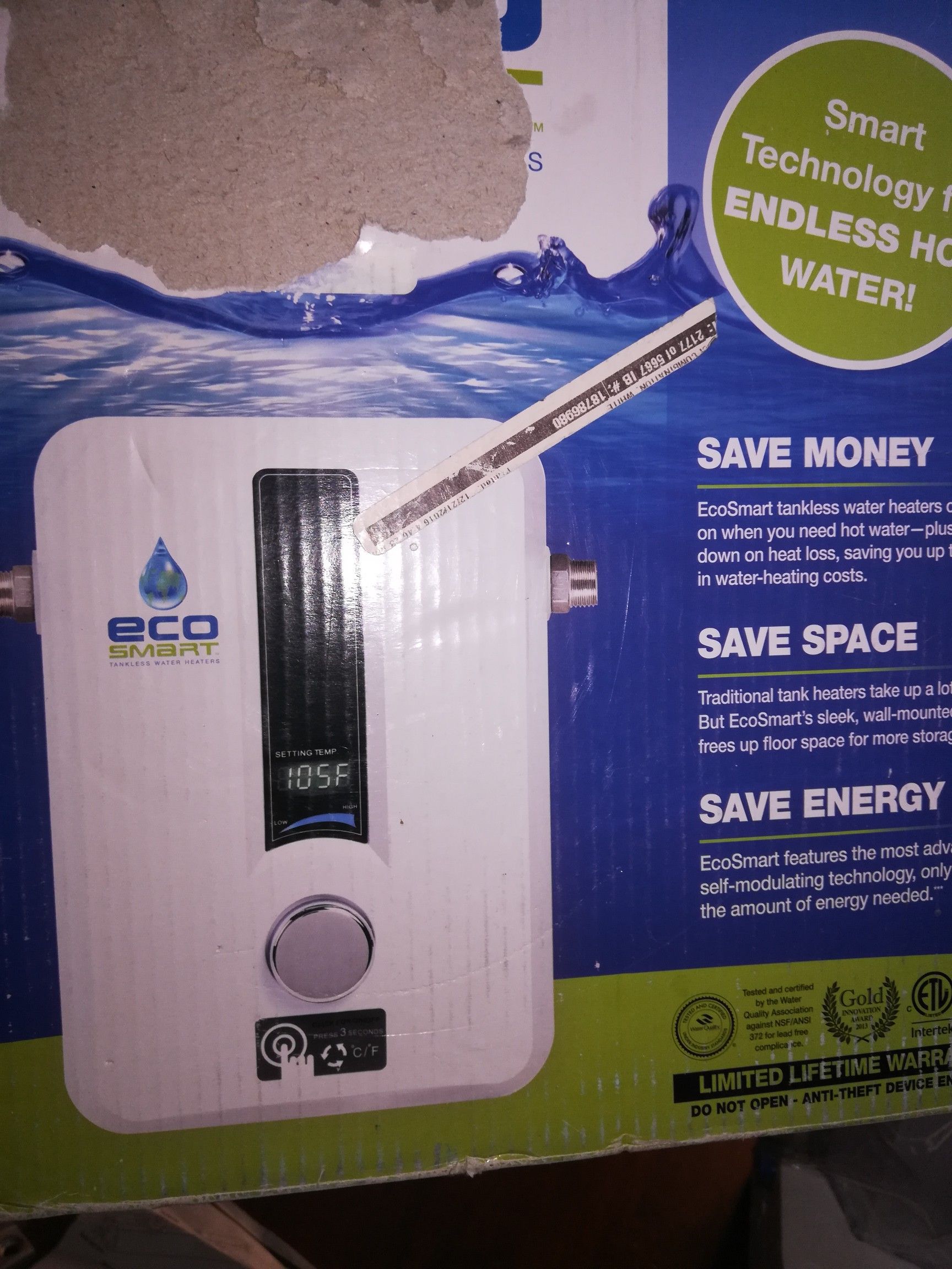 EcoSmart 8 kW Self-Modulating 1.55 GPM Electric Tankless Water Heater