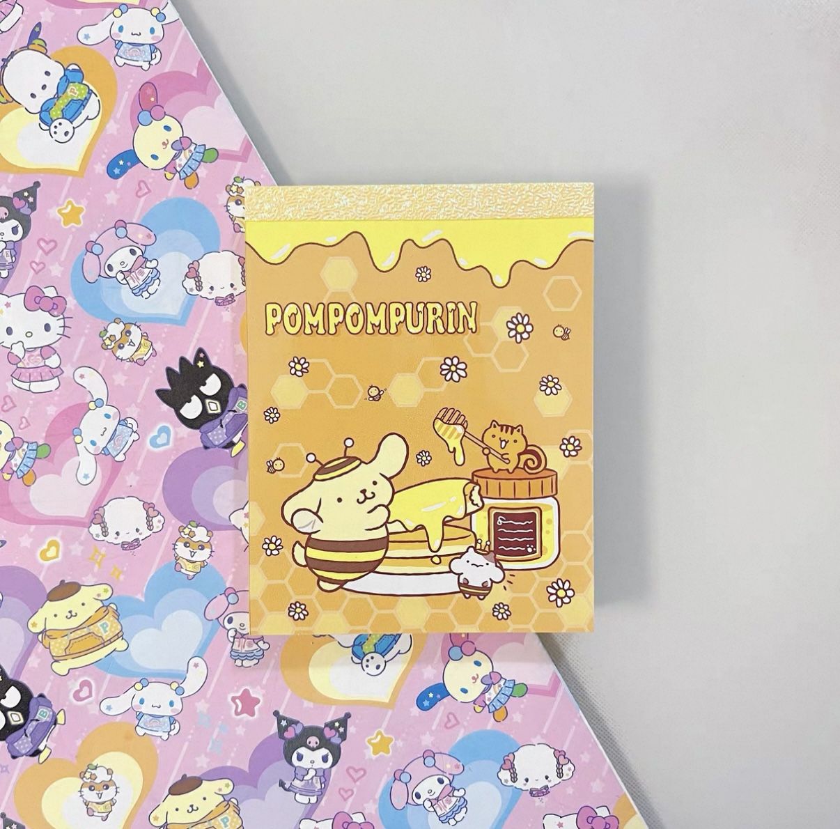 Sanrio Pompompurin Honey Bee Mini Memo Notepad, Stationery, Kaiwaii 2024