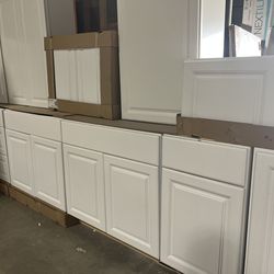 Satin White Kitchen Cabinets  ,