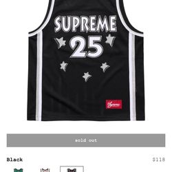 Supreme All Star Basketball Jersey 2025