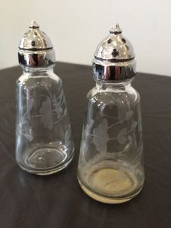 Crystal Salt and paper shaker.