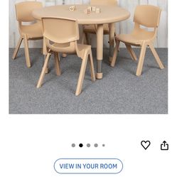 Table and four chairs