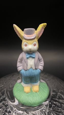 Vintage RUSS Berrie Dapper Bunny Figurine Modified by Nelly Markham (& made a little more character)